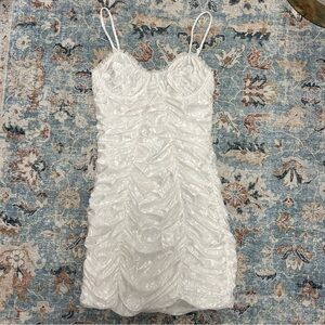 For Love and Lemons Lennox Mini Dress in White